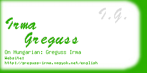 irma greguss business card